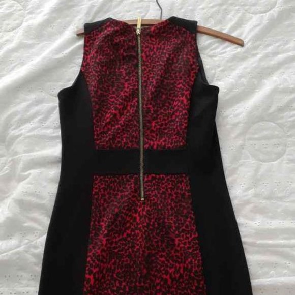 Size 2 Michael Kors Red Leopard Print Dress - Picture 2 of 3